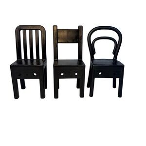 IKEA of Sweden Miniature Toy Doll House Furniture 4.5" Chairs  Set of 3  1999